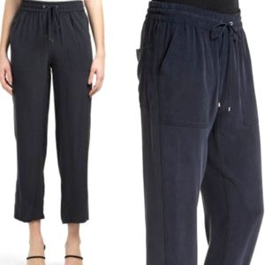 Theory 100% REAL SILK summer thin breathable dark gray pants / sweatpants